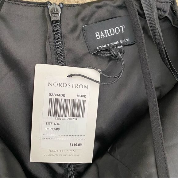 Bardot Carmelle Ruffle Midi Dress Black XS - Picture 7 of 12